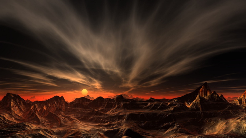 outdoors, rocky, digital, landscape, night, terrain, environment, cloud - sky, nature, ominous, mountain, desert, erosion, power in nature, sky, mountains
