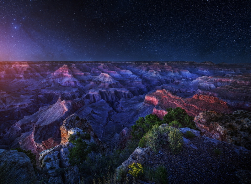landscape, night, starry night, sky, galaxy, travel destinations, Arizona, star field, milky way, non-urban scene, rock formation, environment, star - space