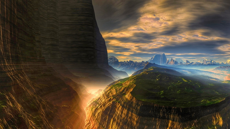 cliff, mountain, no people, land, erosion, travel destinations, sky, floral, 1080P, mist, tranquility, landscape, mountain range, travel, nature, environment