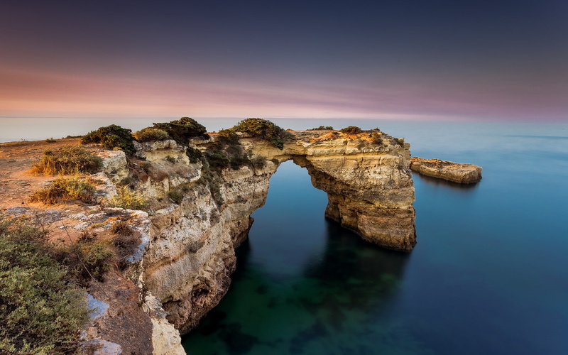 albandeira, rock, 1080P, sunset, algarve, portugal, atlantic ocean