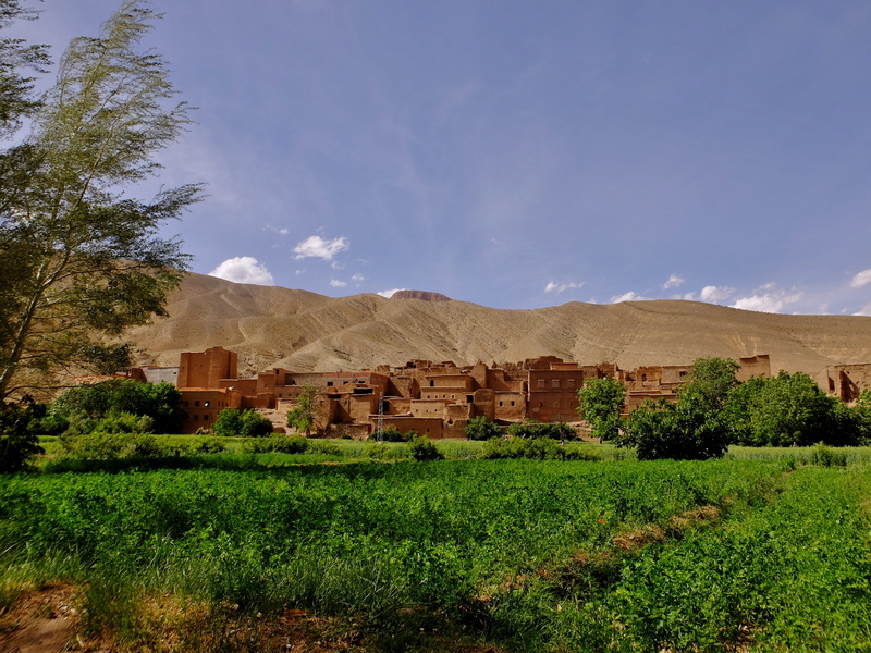 scenics - nature, morocco, wadi, mountain, beauty in nature, valley, rural scene, plant, culture, grass, environment, cloud - sky, architecture, built structure
