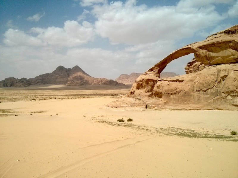 day, sand, climate, non-urban scene, outdoors, environment, landscape, arid climate, remote, rock - object, sky, tranquil scene, jordan, wadi rum, cloud - sky