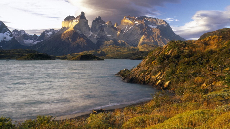 torres del paine national park, 1080P, torres de paine, lake, chile, landscape, escarpment, lake pehoe, mountain lake, national park, ridge, mountain