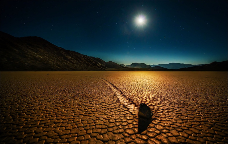 Night, valley, Death Valley, Nature, California, sailing, stones, death, USA, desert, 1080P