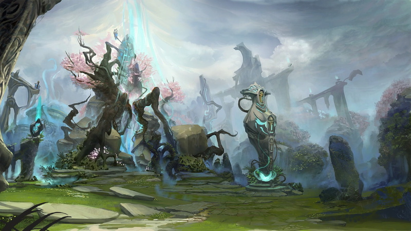 digital composite, tree, outdoors, craft, dota, no people, human representation, low angle view, sculpture, sky, Dota 2, male likeness, day