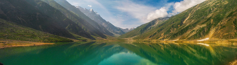 idyllic, beauty in nature, lake saiful muluk, panorama, lake, mountain range, scenic, mountains, purity, sky, scenics - nature, environment, grass, water
