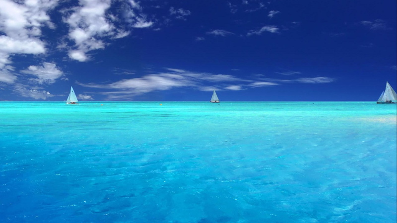 three, nature, skies, 1080P, vacation, sail boats, blue, waters, crystal, cool blue, sailboats, 3d and abstract, tropical, boats, water