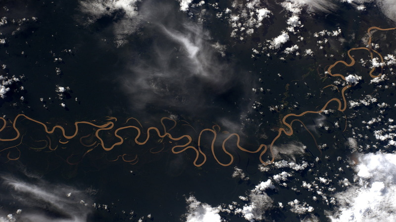 river, Earth, 720P, aerial view, terraces, nature, clouds
