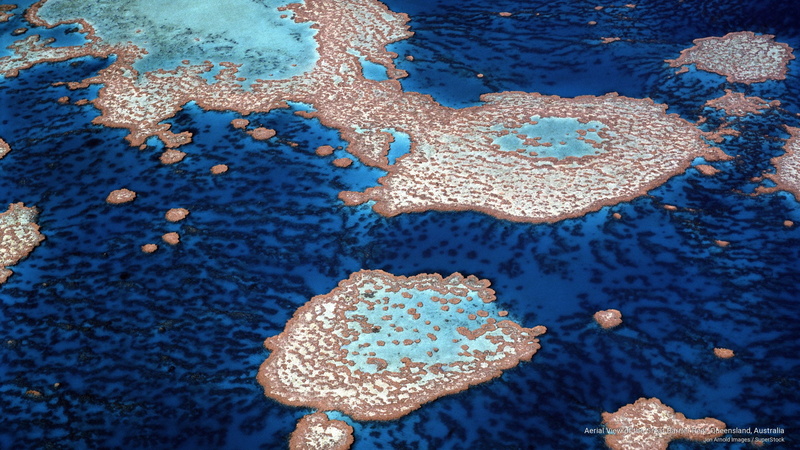 Oceania, reef, australia, view, great, aerial, barrier, queensland, 2K