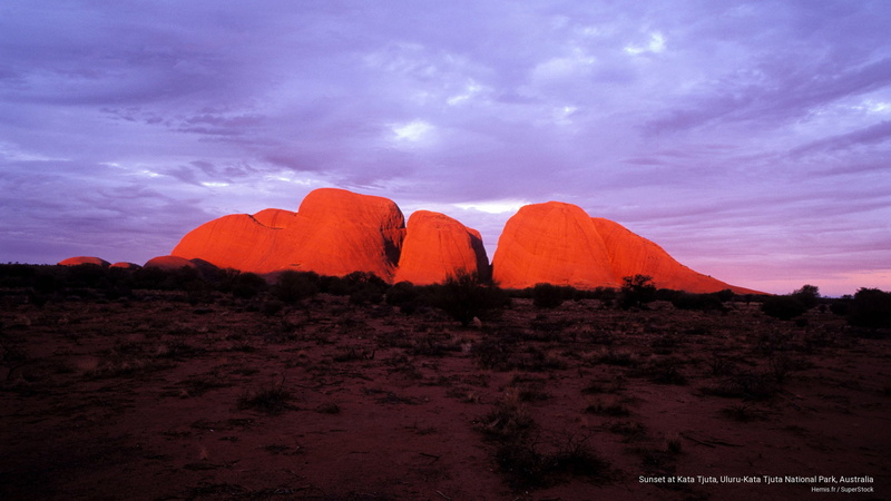 sunset, Oceania, park, 2K, kata, tjuta, uluru, australia, national