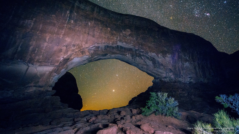 2K, park, moab, night, national, starry, National Parks, arches, utah