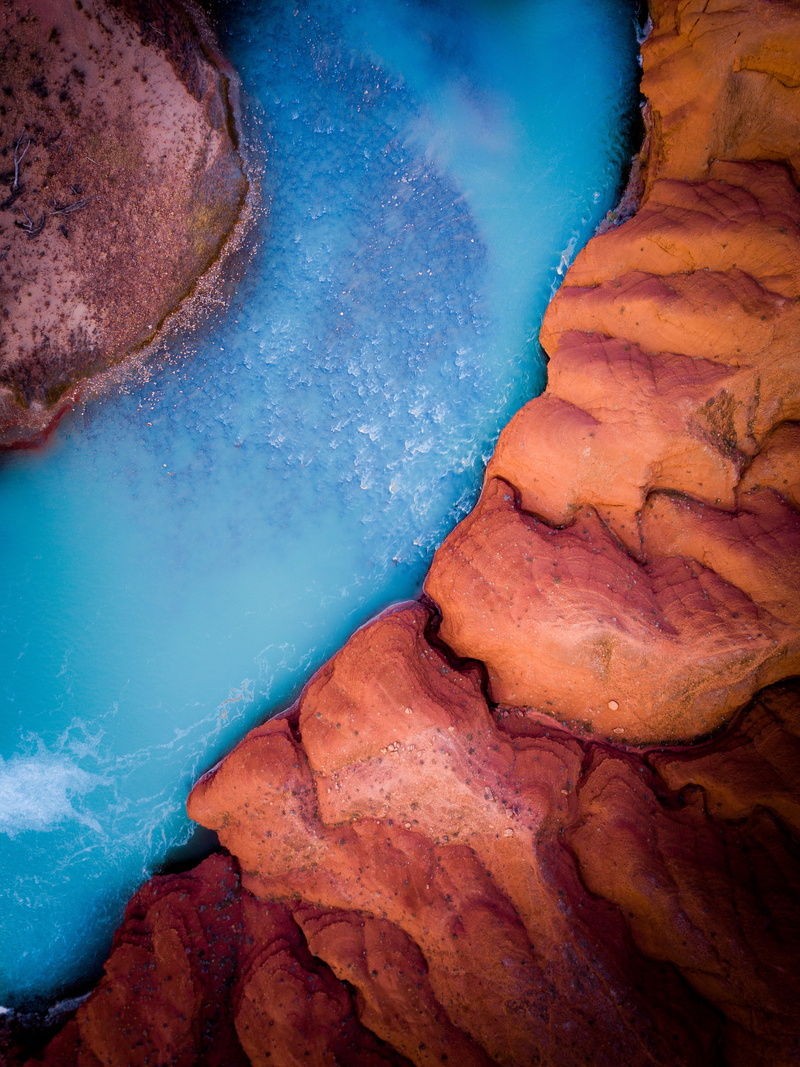unnamed road, nature, water, outdoors, algae, rock formation, 4K, snow, aerial, scenery, travel destinations, solid, river, ice, basin, painting, glacier