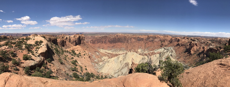 scenics - nature, united states, sky, eroded, travel, tranquility, beauty in nature, rock, crater, sandstone, geology, environment, landscape, moab, land