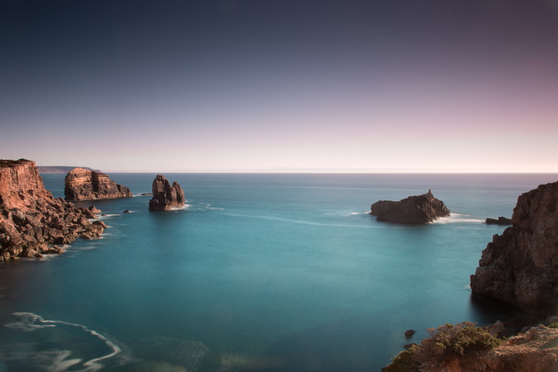 nature, rock, Faro District, rock - Object, cliffs, formations, cliff, Costa, Carrapateira, low, da, scenics, landscape, f/4, sea, coastline, horizon, v.2