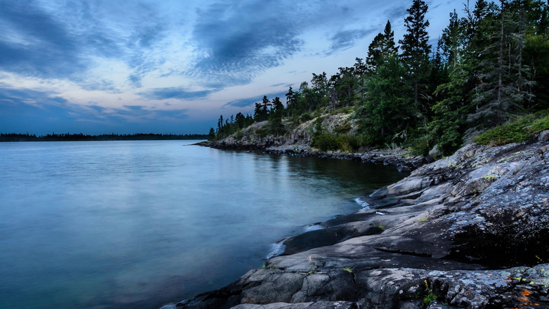 isle royale, lake, mountain, long exposure, coast, flowing water, tranquil scene, rock - object, plant, 4K, scenics - nature, united states, usa, flowing