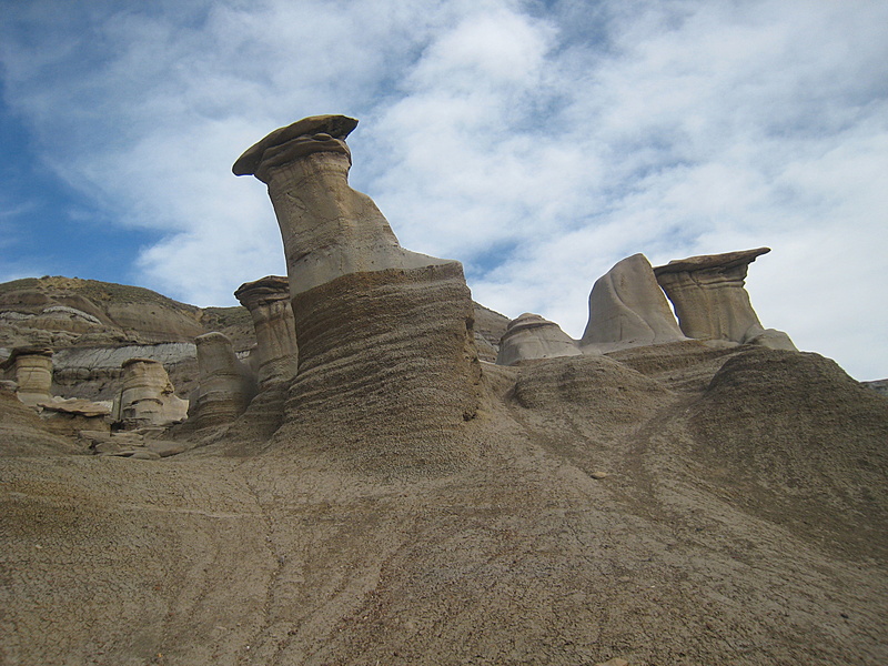 badlands, outdoors, climate, ruined, canada, rock formation, ancient civilization, no people, low angle view, formations, eroded, gray, hike, alberta, landscape