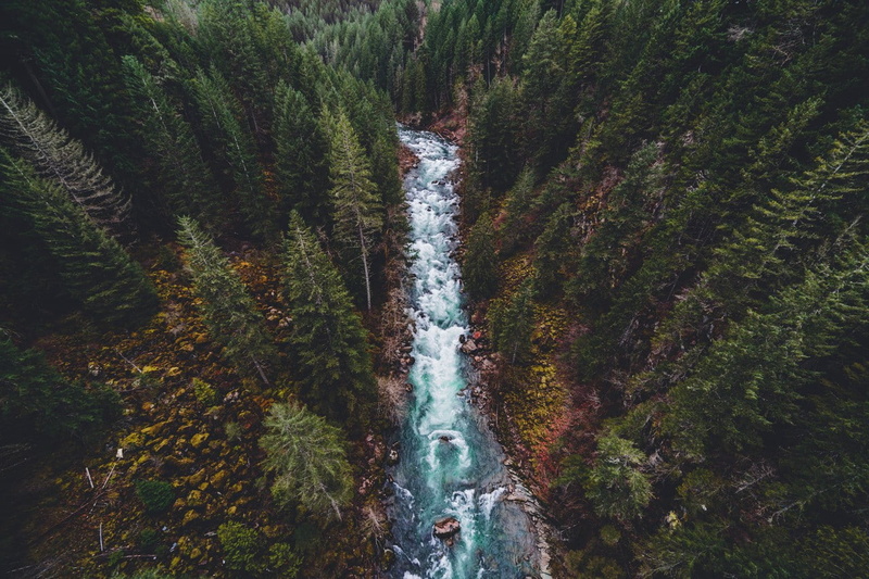 non-urban scene, flowing, nature, long exposure, lush foliage, plant, foliage, waterfall, body, blurred motion, power in nature, no people, aerial view
