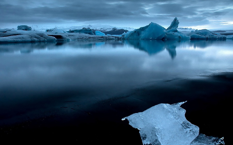 north, mountain Range, landscape, ice, scenics, fog, rock - Object, nature, blue, wilderness Area, river, vatnajokull, frozen, iceland, floating on water