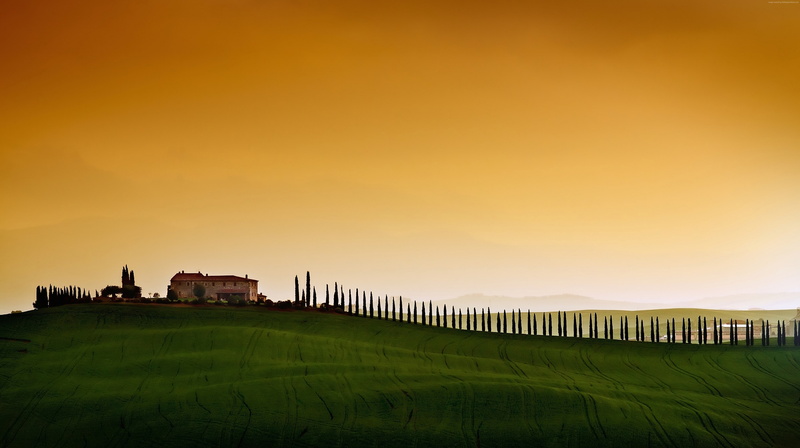 5K, field, Europe, Italy, 5K, sky, Tuscany