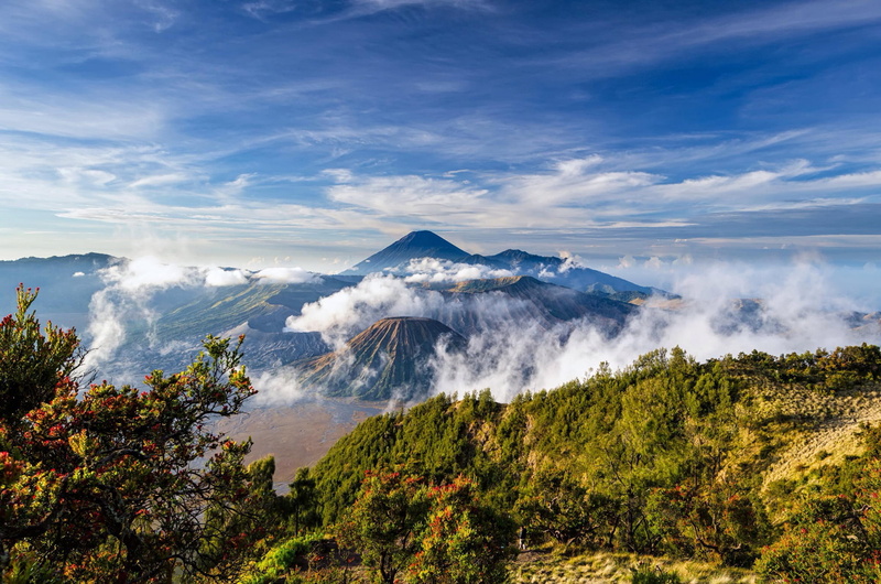 the volcano Bromo, volcanic complex-the Caldera TenGer, Java, 1080P, Indonesia, Tengger