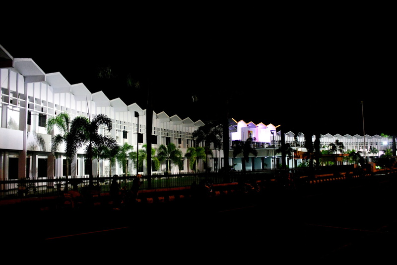 building, office, tree, indonesia, city, plant, mode of transportation, no people, transportation, nature, street, architecture, 4K, night, dark, lighting equipment
