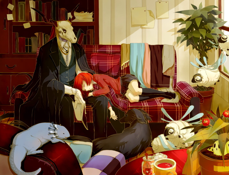 1080P, multi colored, retail display, human representation, Creature, creativity, day, helmet, The Ancient Magus Bride, art and craft, Short Hair, retail