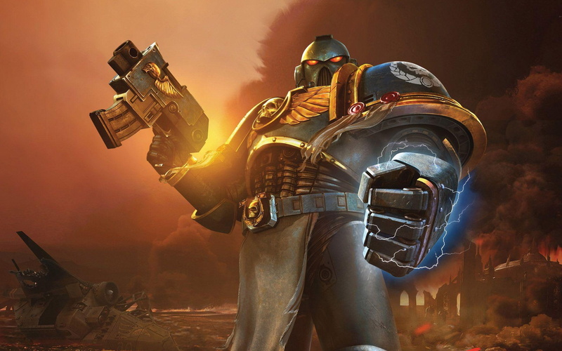 1920x1200, video, marine, warhammer 40k, warhammer 40, rifle, character, 1080P, game, holding, space, warhammer, space marine, games