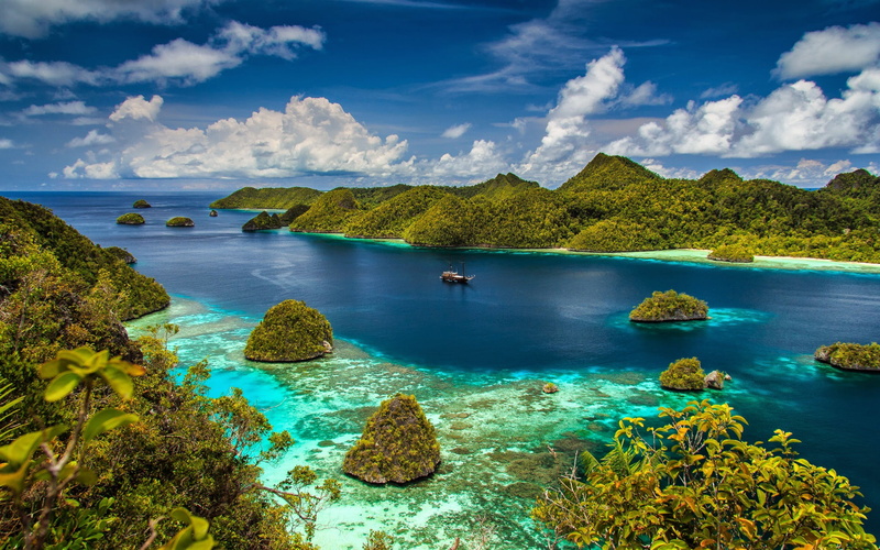 ampat, ocean, radzha, green, background, forest, indonesia, 2K, islands, west, papua
