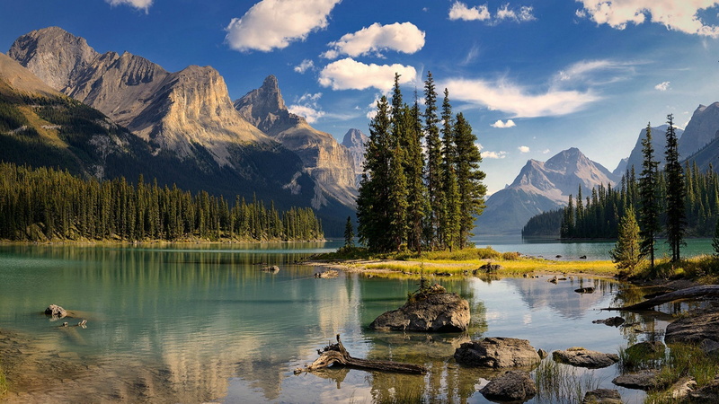 mountain peak, nature, island, tranquility, rock, beauty in nature, no people, reflection, landscape, tranquil scene, plant, pine woodland, tree
