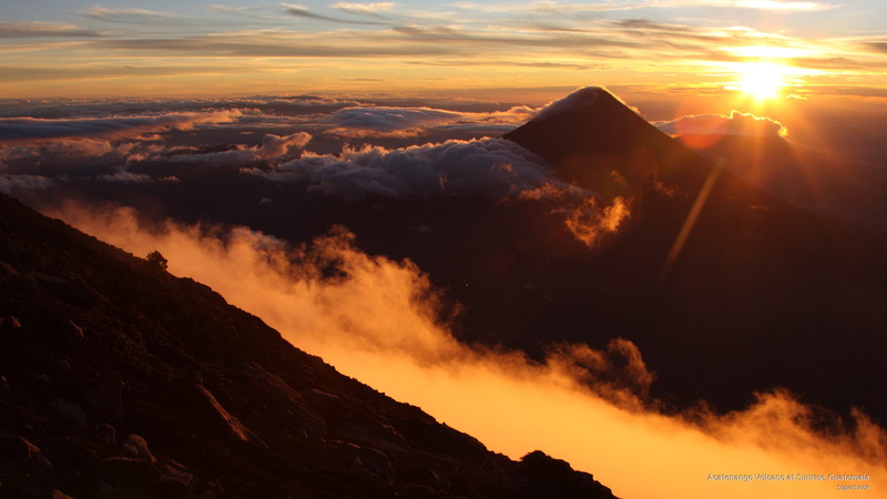 volcano, acatenango, 2K, sunrise, Mountains, guatemala