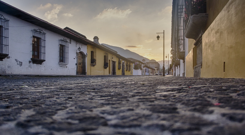 sky, building exterior, nature, old, antiguaguatemala, streets, no people, empty, built structure, 5K, cloud - sky, yellow, guatemala, building, house