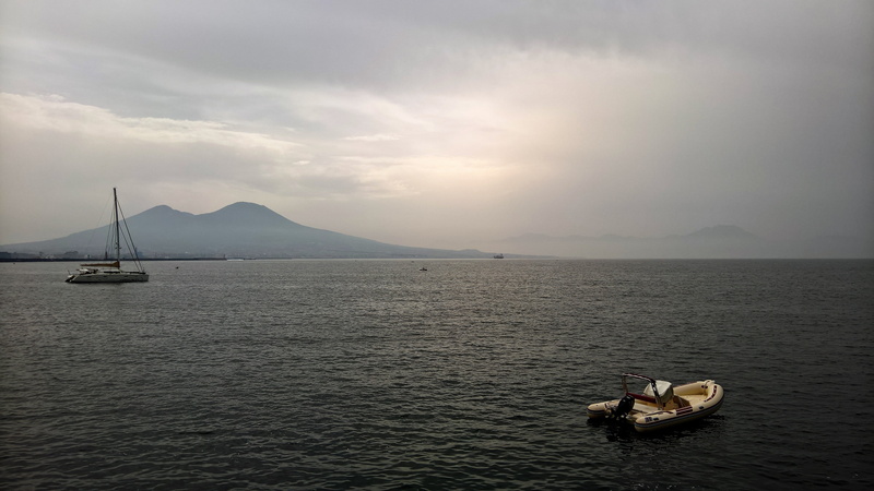 tranquil scene, nautical vessel, waterfront, tranquility, water, napoli, mountain, cloud - sky, outdoors, travel, italy, scenics - nature, beauty in nature
