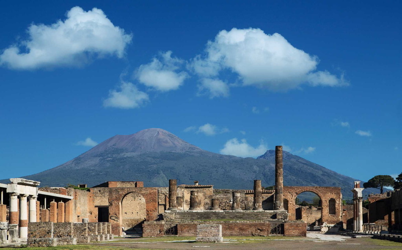 architecture, Campania, 1080P, landscape, sky, Pompeii, clouds