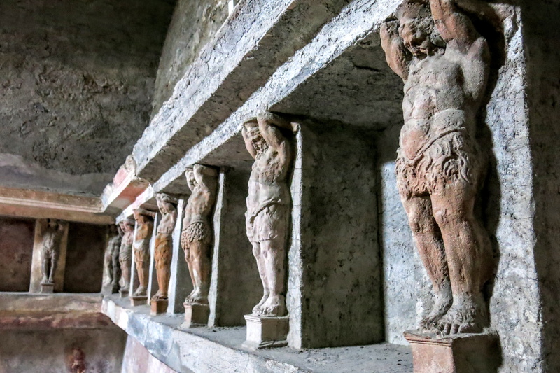 ancient, 4K, italy, no people, male likeness, representation, stone, roman baths, built structure, craft, classical, building, outdoors, history, pompeii