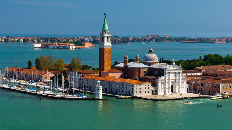 Venice, Italy, san, brown, Maggiore, Island of San Giorgio, a church, cathedral, a monastery., giorgio, white, 1080P, island, concrete