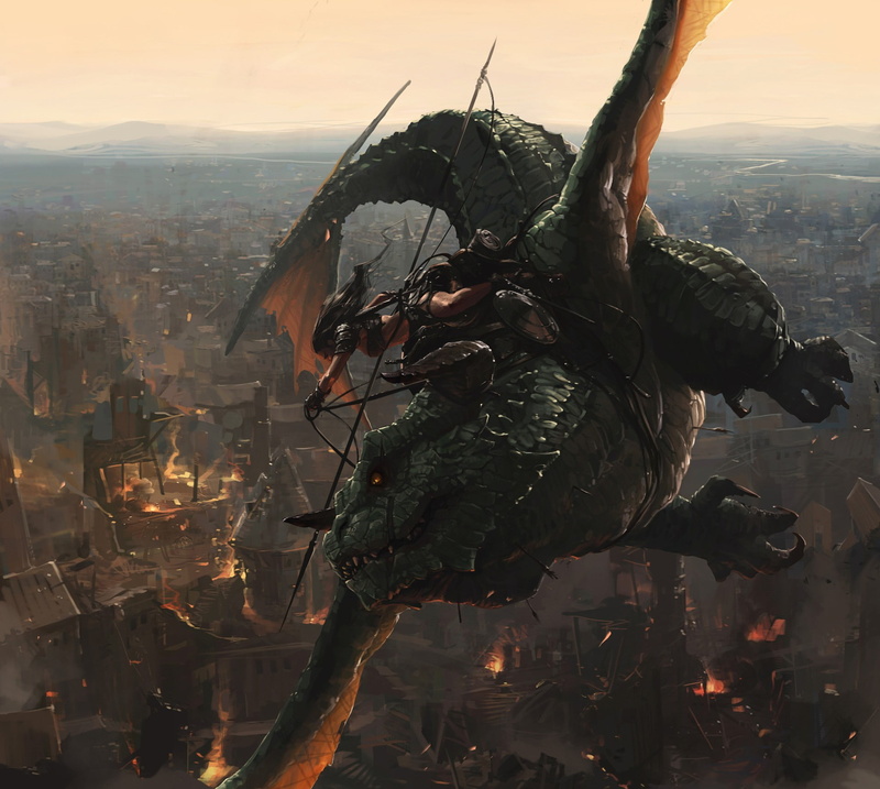 built structure, hanging, cityscape, sky, animal, animal themes, nature, day, high angle view, invertebrate, close-up, no people, fantasy art, city, Wyvern