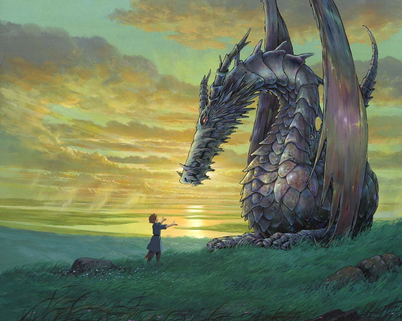 sunset, man, Movie, agriculture, farm, standing, outdoors, animal, one person, water, illustration, full length, scenics - nature, men, sky, land, Tales From Earthsea
