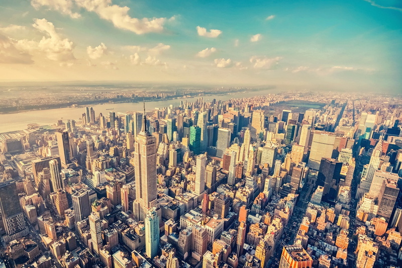river, uSA, downtown District, famous Place, new York State, crowd, architecture, low, dusk, no People, manhattan - New York City, day, tall - High, aerial View
