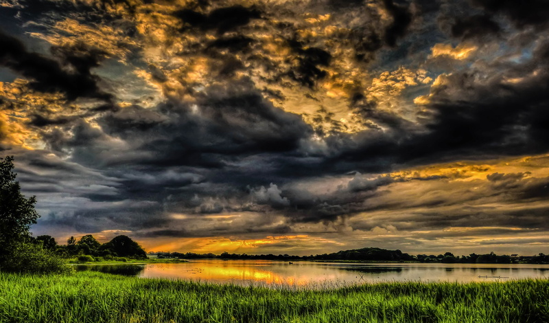 nature, scenics, sunset, dusk, landscape, body, water, clouds, End of days, dramatic, 4K, summer, hdr, body of water, cloud - Sky, reflection, beauty In Nature