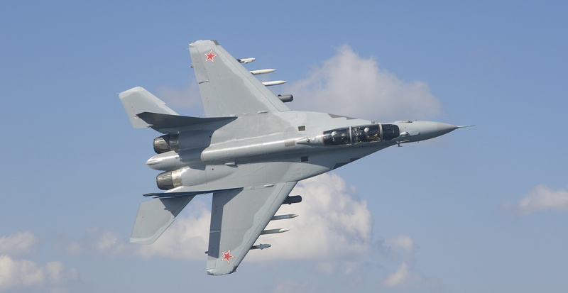 military, aerobatics, 2K, day, mode of transportation, on the move, Mikoyan MiG-35, fighter plane, no people, air vehicle, Russian Air Force, transportation