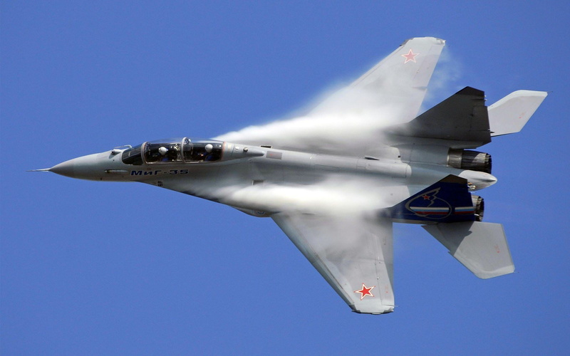 Mikoyan MiG-35, side view, outdoors, aerospace industry, army, aggression, transportation, nature, sky, blue, air vehicle, plane, fighter plane, single object