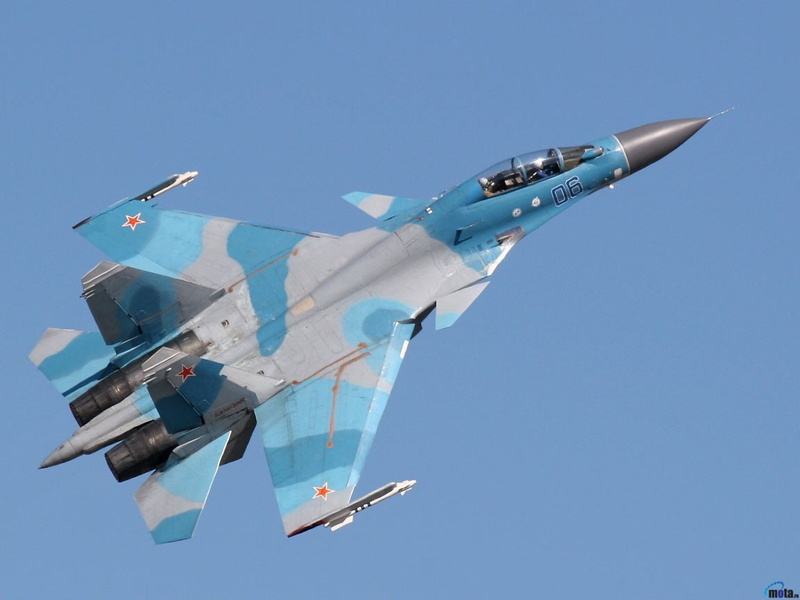 no people, air force, clear sky, fighter plane, mode of transportation, on the move, white, military, army, air vehicle, day, Sukhoi SU-30MK, toy, side view