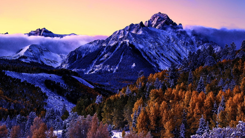 winter, mountain peak, freezing, mountain, united states, san juan range, beauty in nature, sunset, rocky mountains, mountain range, snowcapped mountain