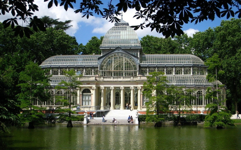 art, palacio, hd, 2560x1600 px, madrid, x, cristal, deserts, water, Trees, de, nature, px, 2K, Spain, Palacio de Cristal
