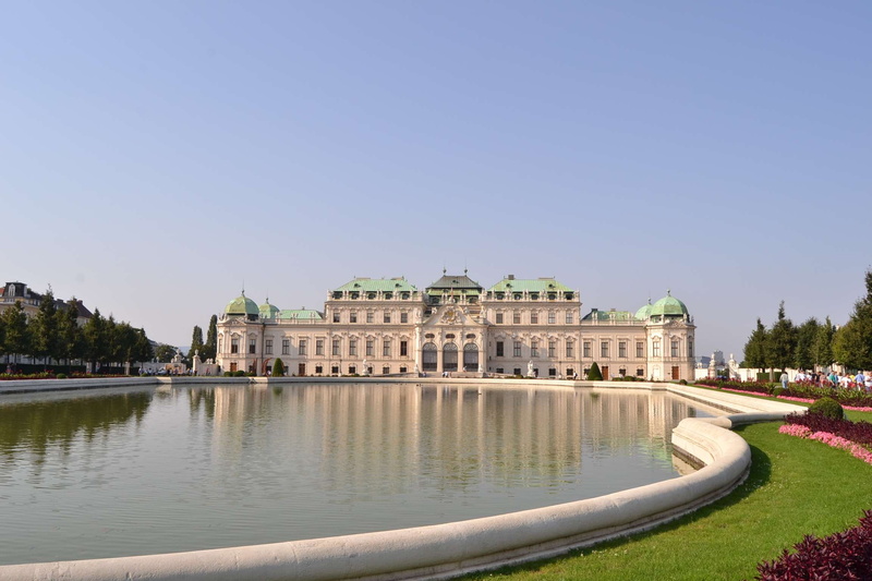 nature, sky, day, building, trip, baroque, blue, travel destinations, clear sky, travel, austria, 1080P, ornamental garden, history, built structure, palacio