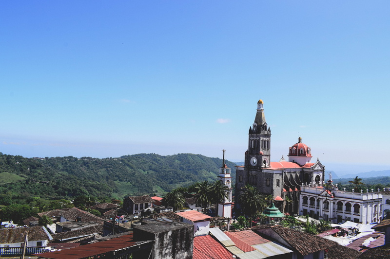 cuetzalan del progreso, place of worship, clear sky, catedral, pueblo, architecture, religion, sky, mexico, city, belief, iglesia, day, nature, puebla