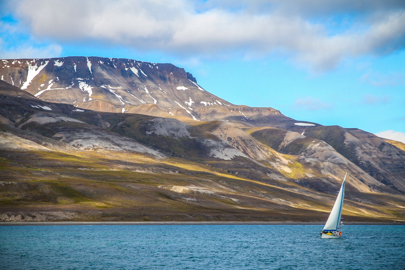 scenics - nature, vessel, day, waterfront, sail, mode of transportation, sailboat, environment, sailing, svalbard, longyearbyen, dinghy, adventure, summer