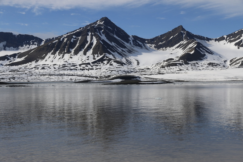 mountain peak, tranquility, environment, no people, arctic, ice, cold temperature, lake, snow, melting, scenics, svalbard, sky, winter, scenics - nature