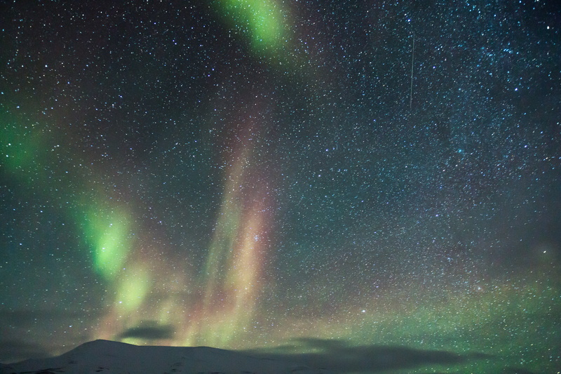 tranquility, no people, snow, natural phenomenon, light phenomenon, nature, ice adventure, sky, environment, idyllic, dramatic sky, scooter, magical night