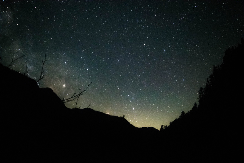 infinity, space, night photography, galaxy, space and astronomy, blue, astrophotography at night, trees at night, outdoors, mountain, silhouette, night sky
